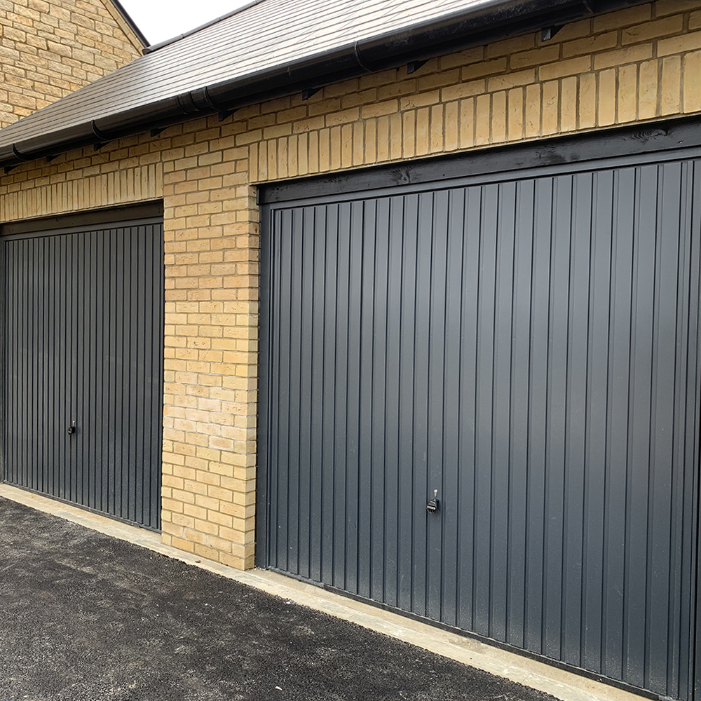 Single Steel (Anthracite Grey) Vertical Retractable Garage Doors.