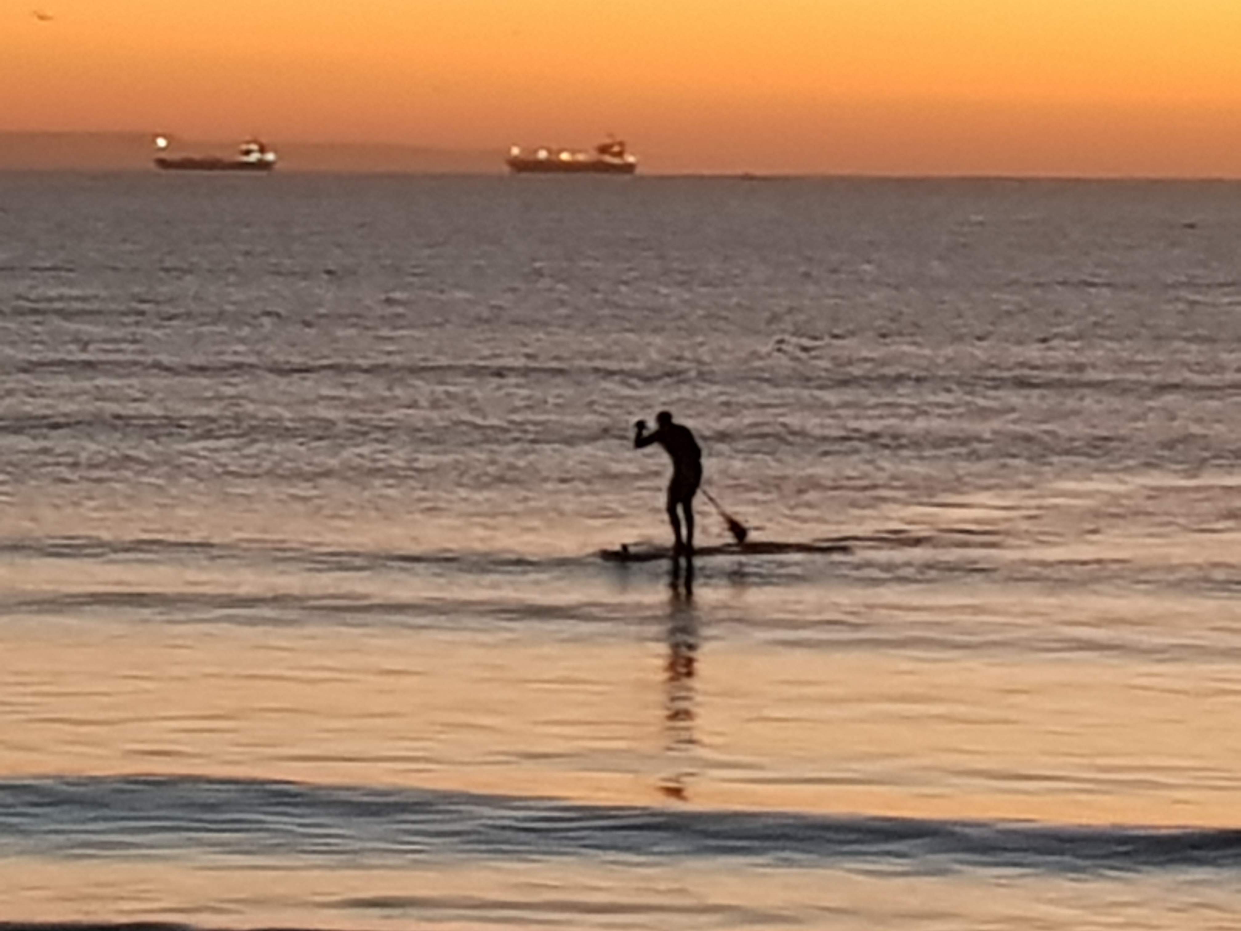 Weymouth winter morning paddleboarder