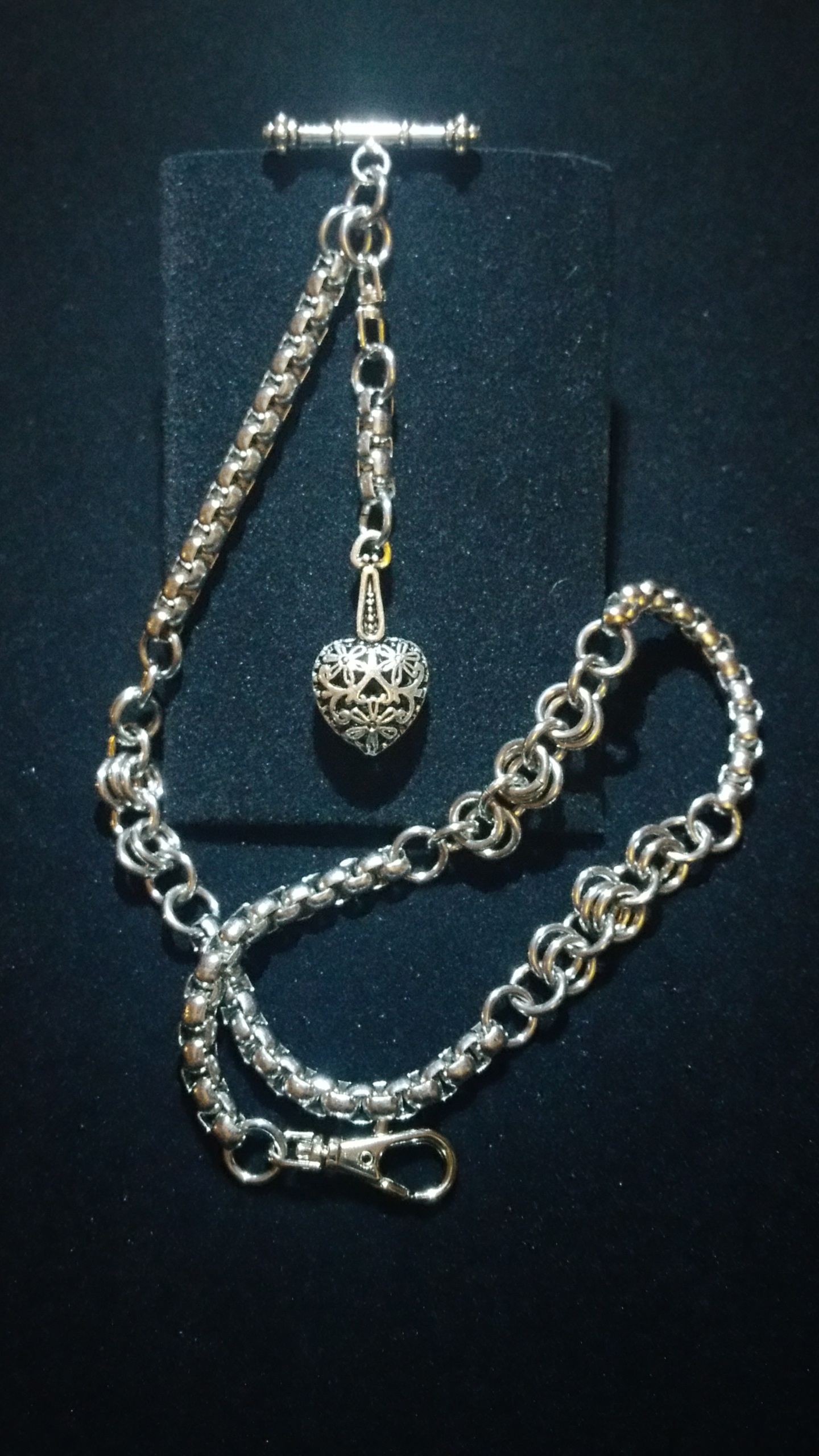 www.frillyzebra.com necklace handmade floaty zebra floatyzebra watch chain pocket watch chain