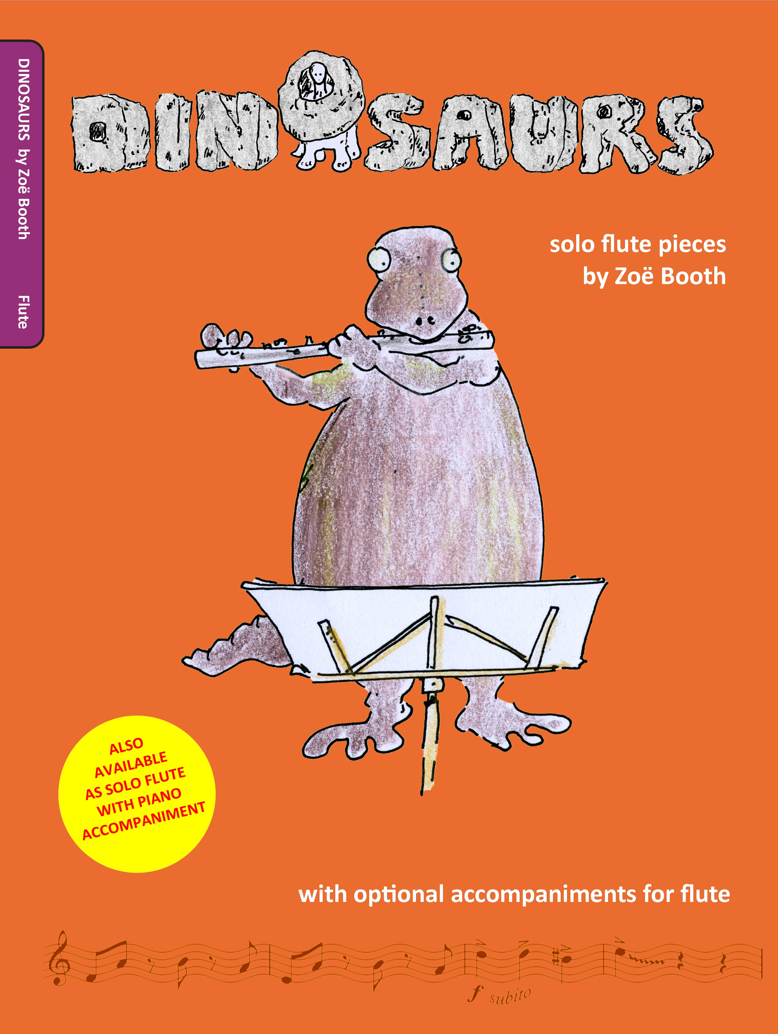 Dinosaurs for flute by Zoë Booth with optional flute accompaniment