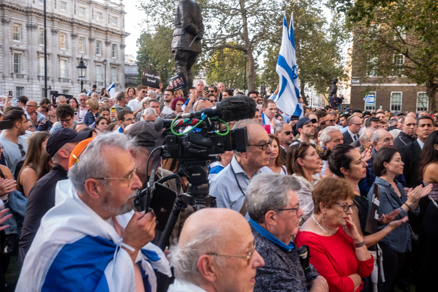 Hundreds of people gather in support of Israel after the barbaric attack by Hamas, on  7th October