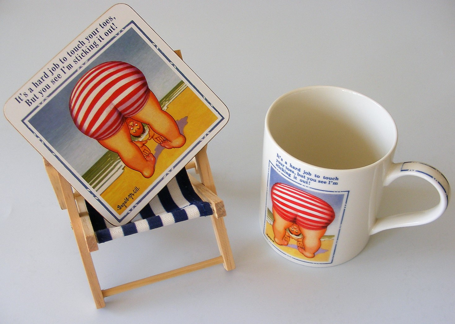 Retro Saucy Seaside Postcard Donald McGill China Mug & Coaster