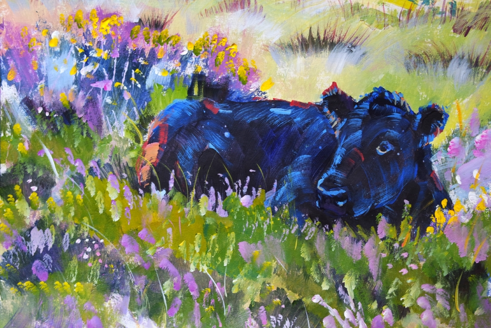 Dartmoor cow painting