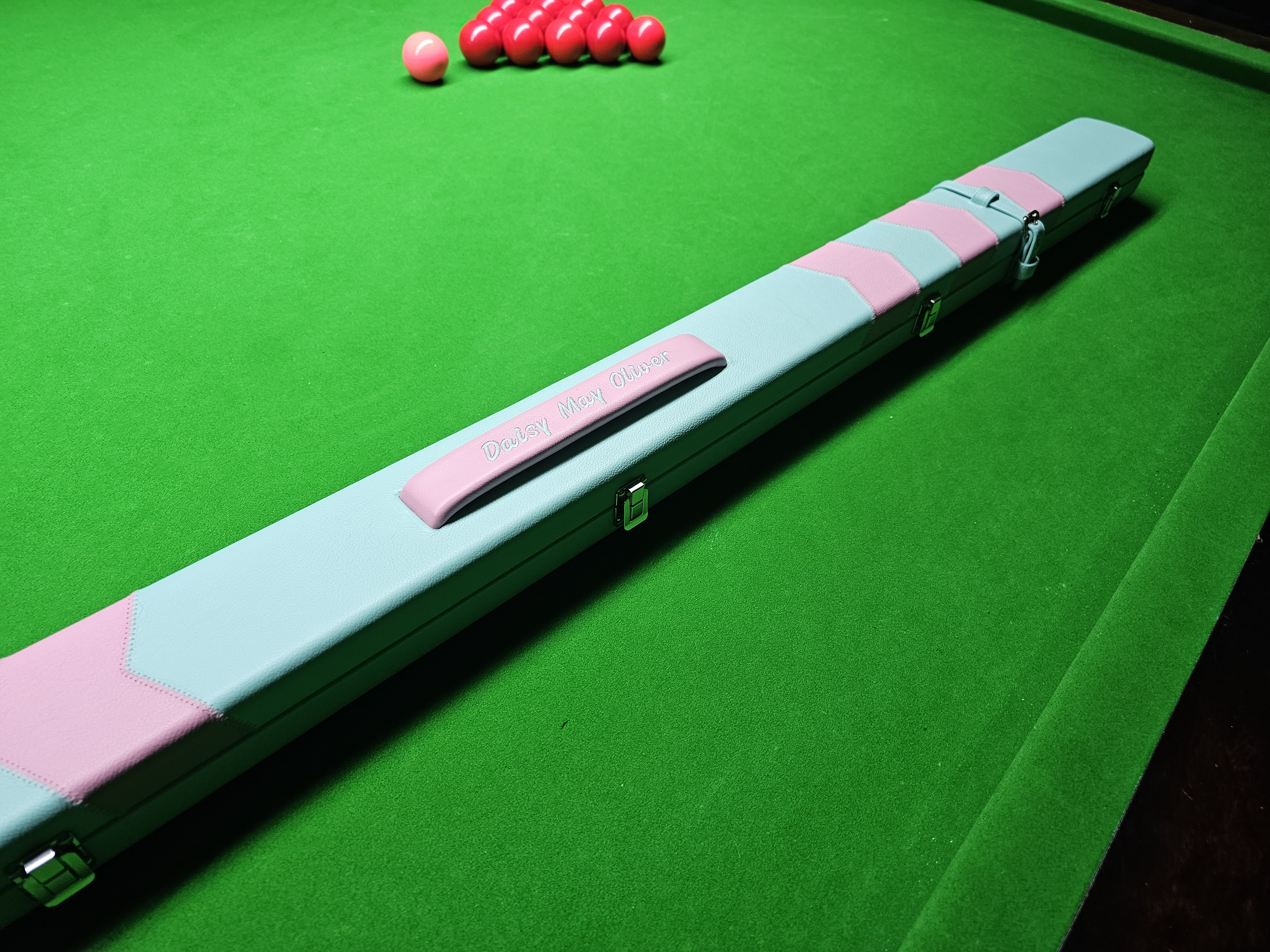 Two tone cue case made for an under 21 championship player