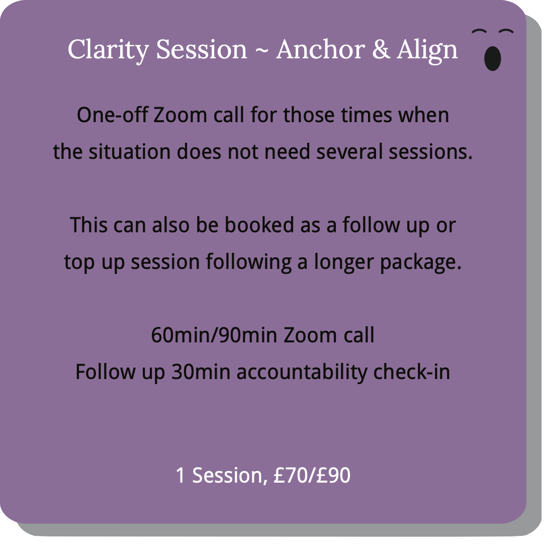 One-off clarity session package for parents to anchor and align.