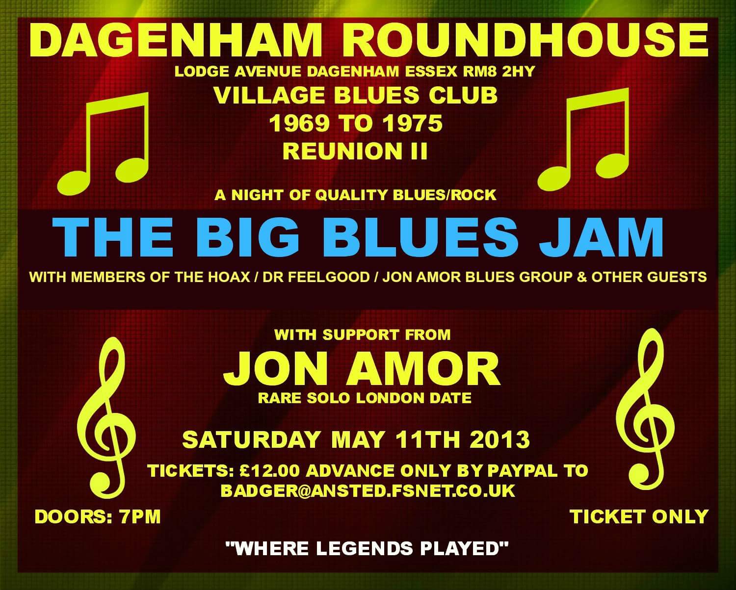 11 May 2013 at The Roundhouse, Dagenham