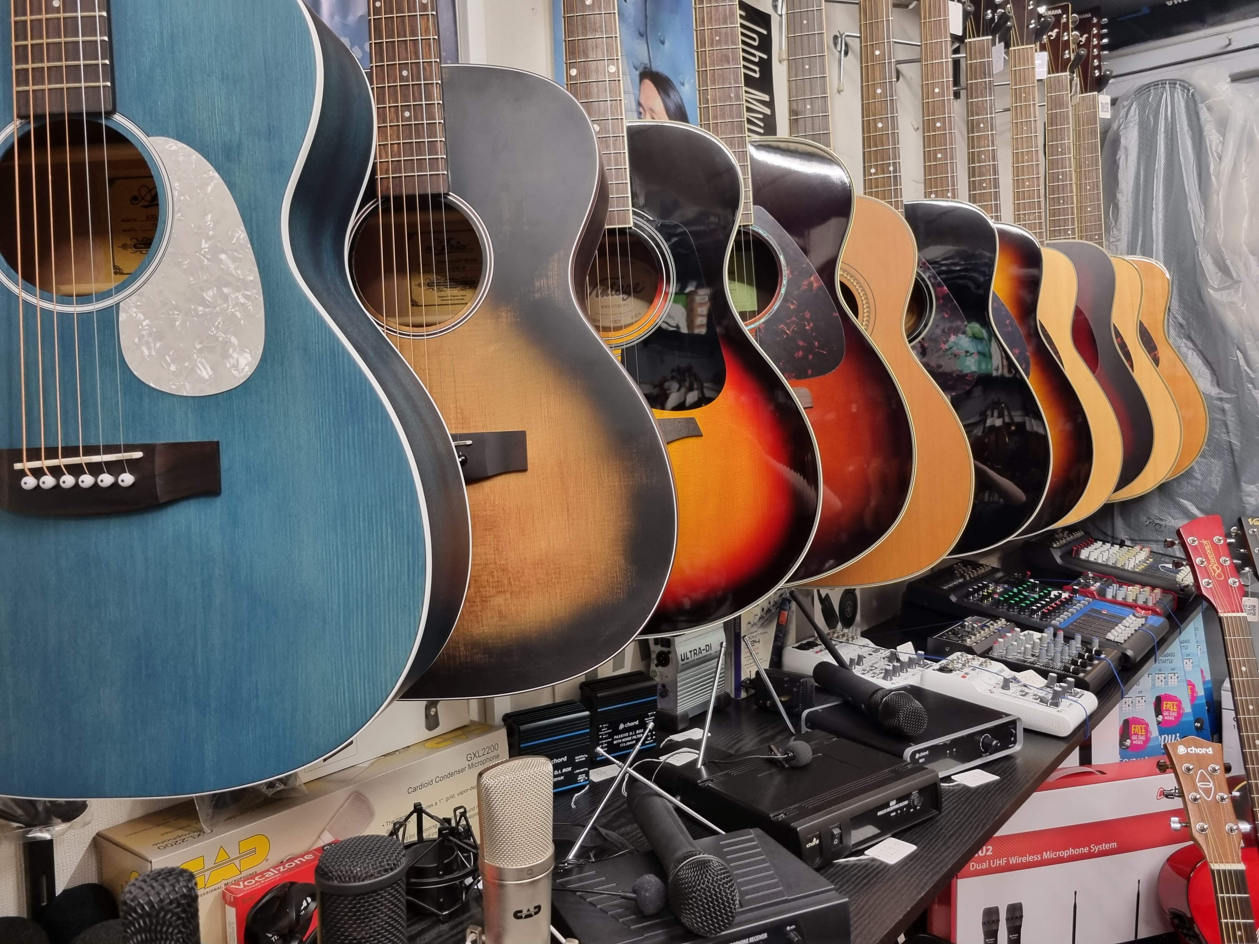 Range of acoustic guitars