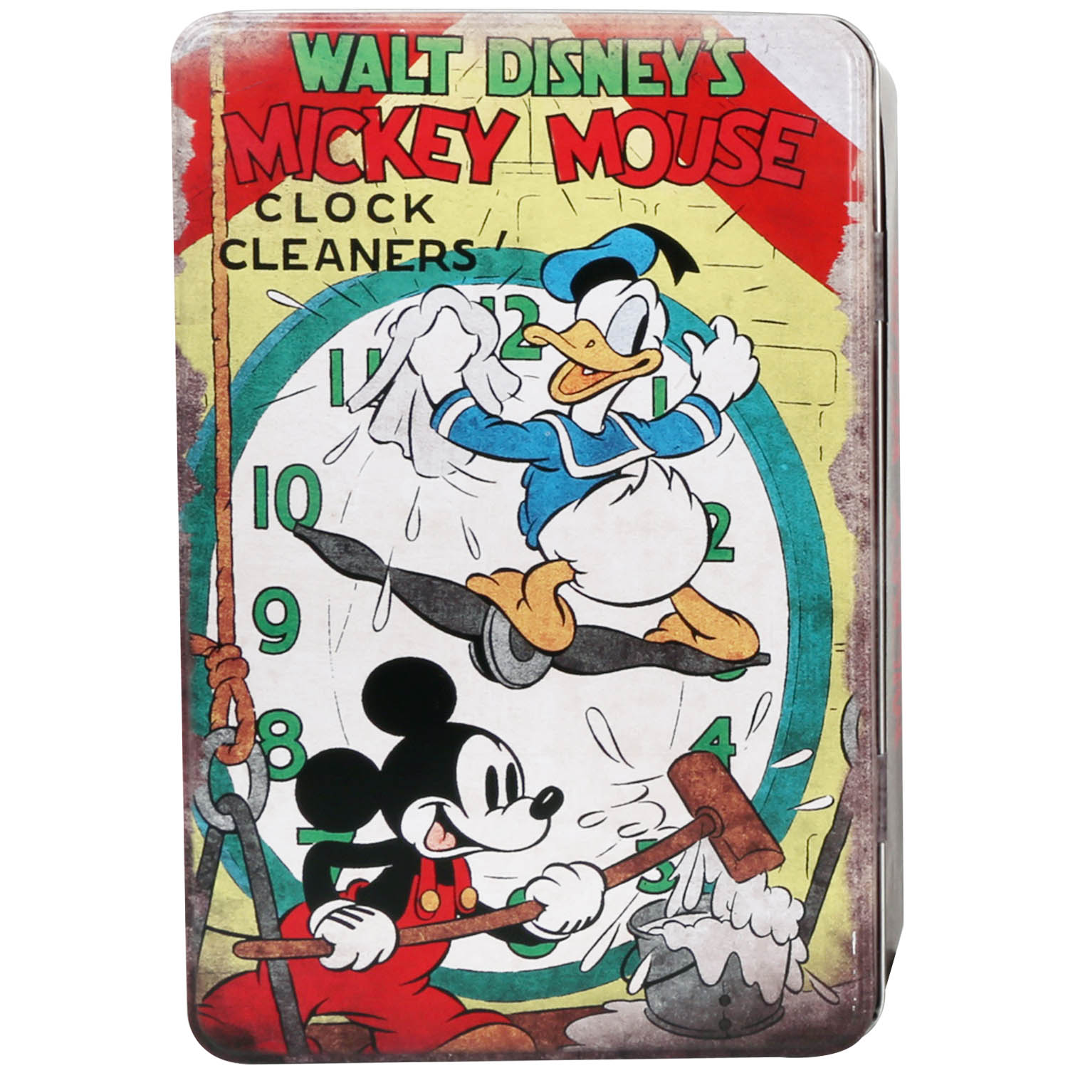 Mickey Mouse Clock Cleaners Design Small Tin Storage Container New