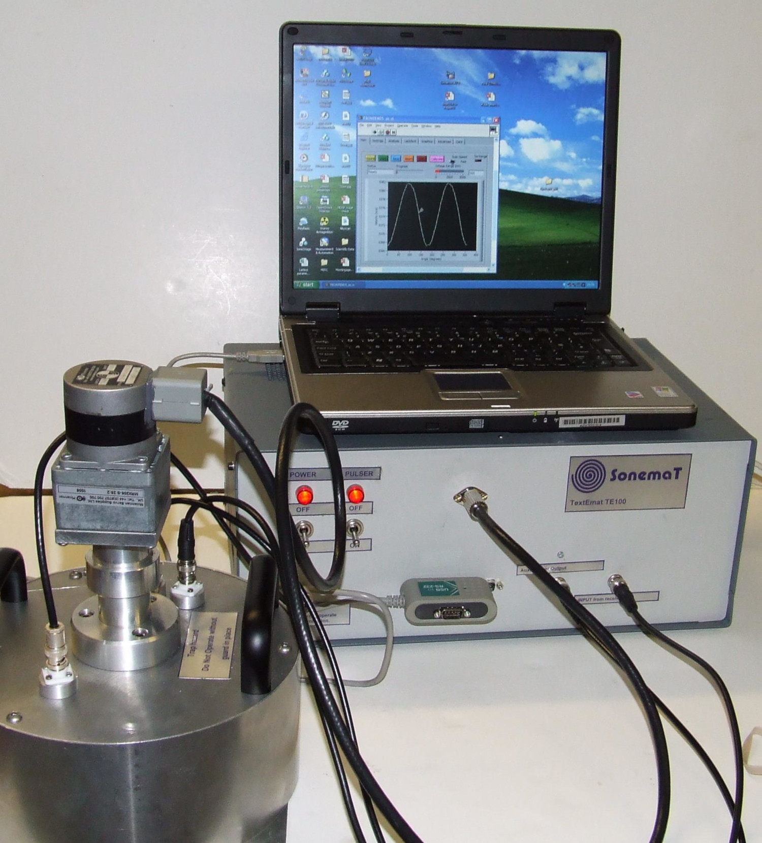 Ultrasonic texture measurement system in our labs. The whole system can easily be transported by car