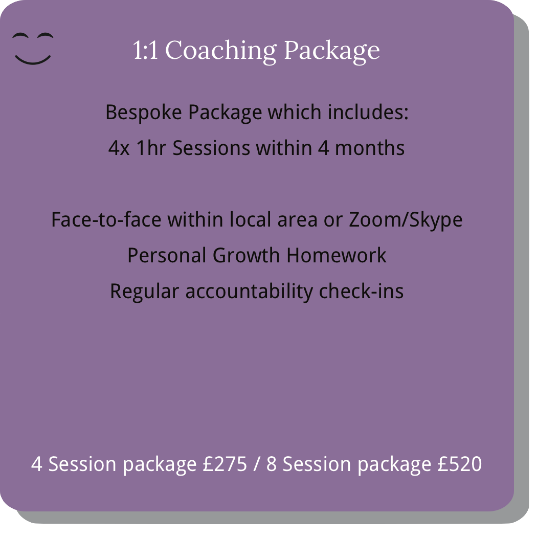 1 to 1 Coaching Package for Adults.