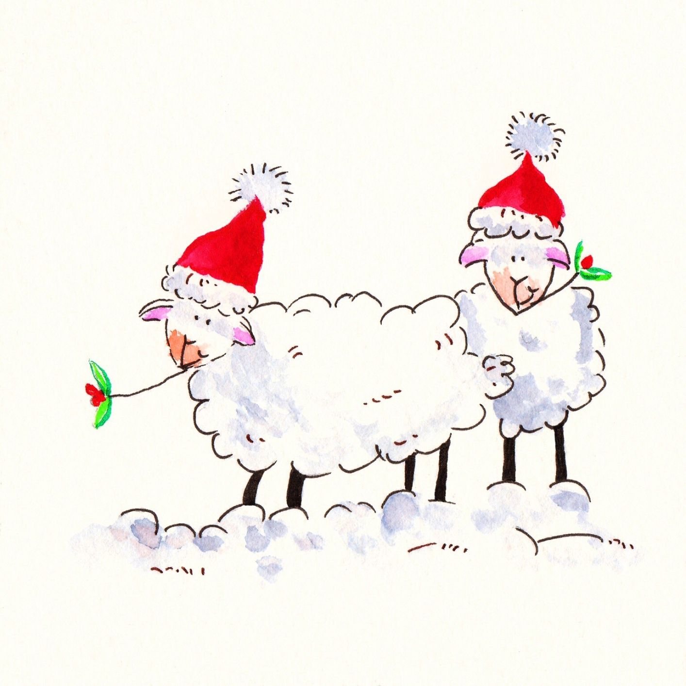 Christmas card: Happy Sheep