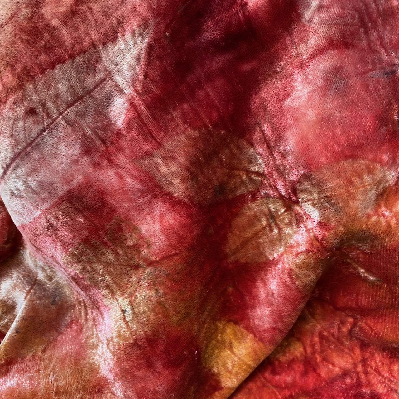 Eco Printed Silk Velvet Scarf
