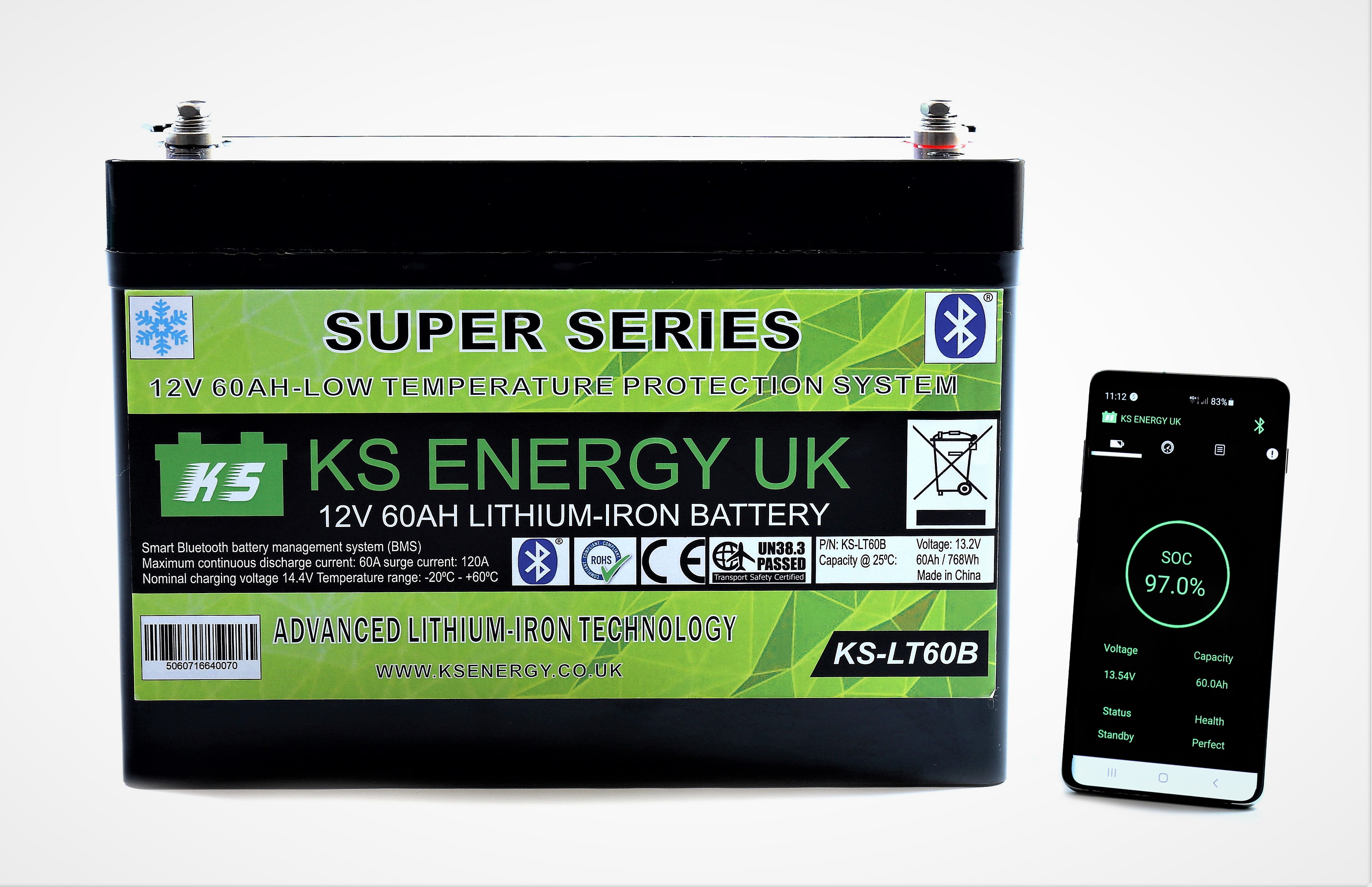 1): KS-LT60B 12v 60AH Super Series Bluetooth lithium leisure battery