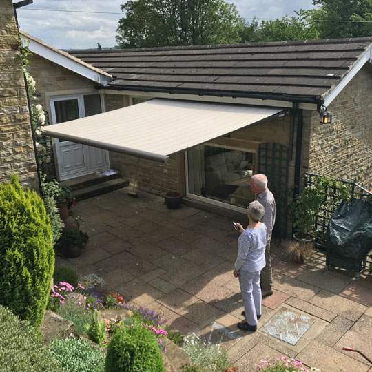 An elevated view of a Cassita II awning