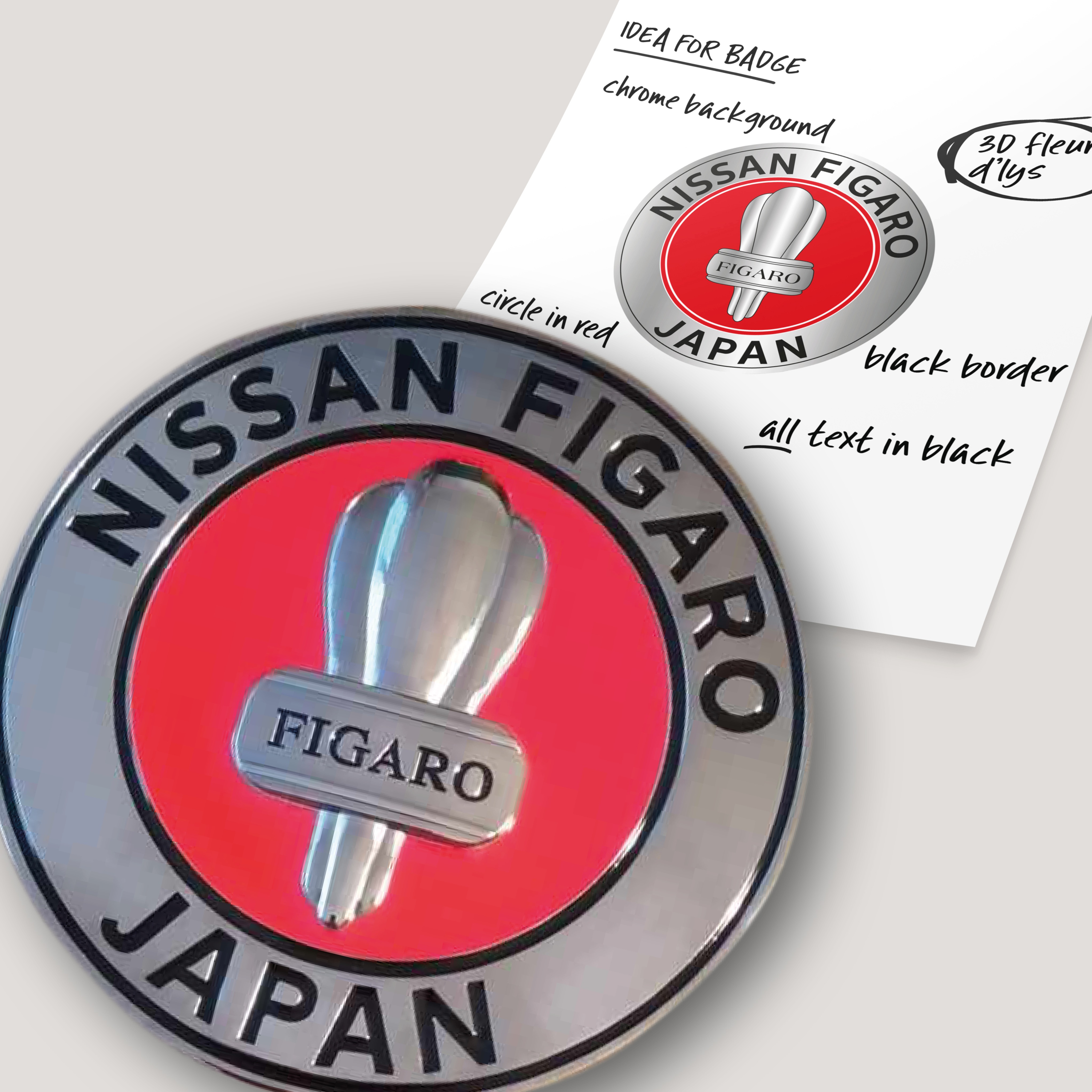 Pre-production sample - Nissan Figaro car grille badge