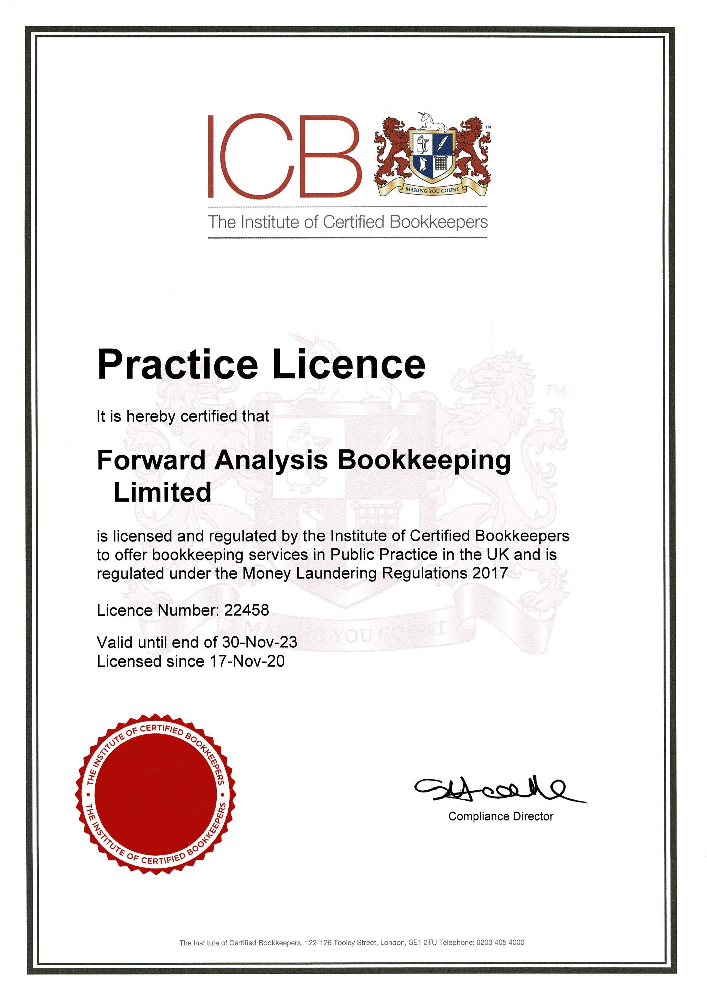 ICB Practice certificate 2022 - 2023