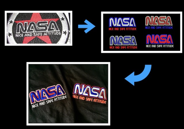 nasa embroidery embroidered, NASA NASA, embroidery custom, embroidery services