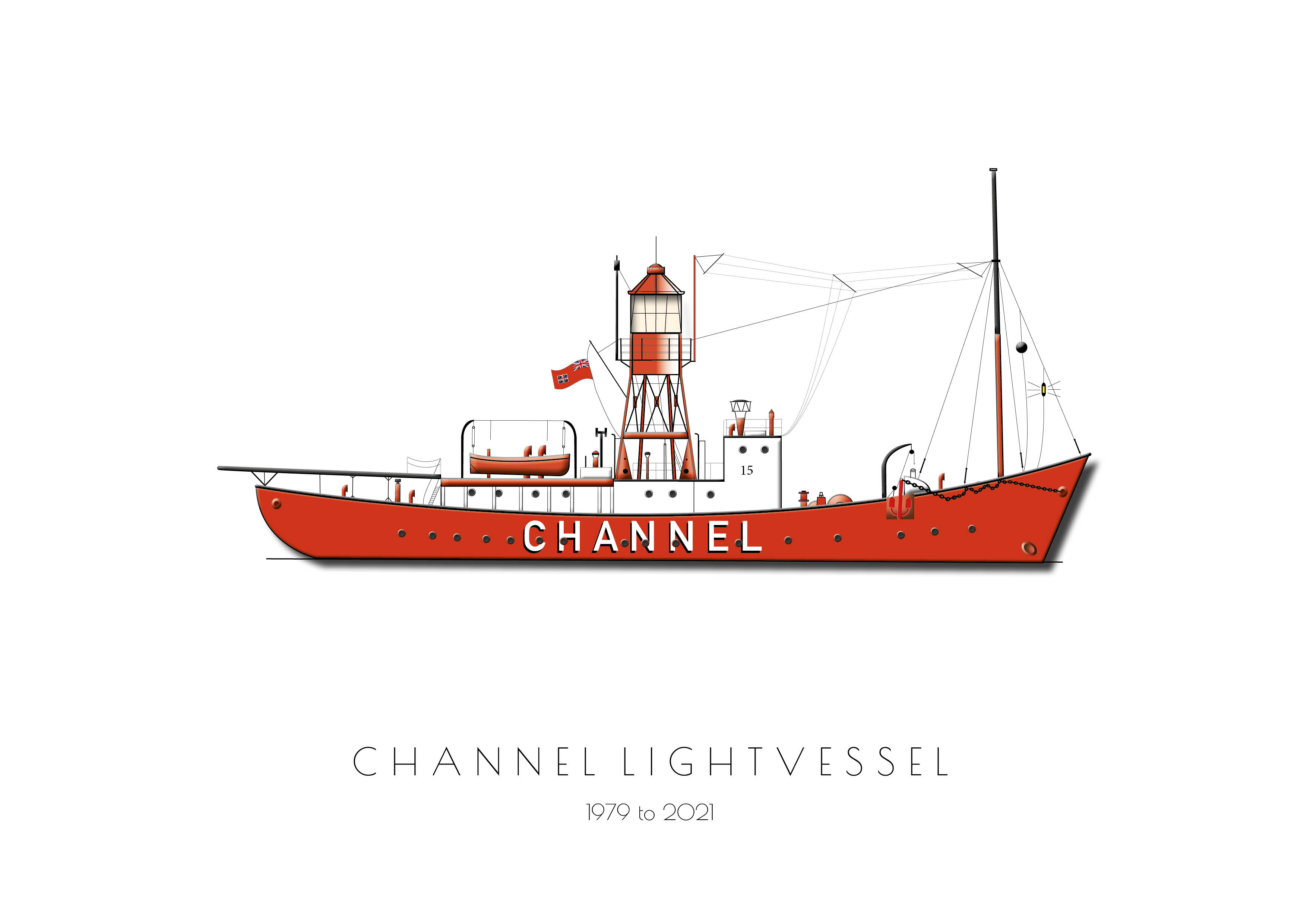Channel Lightvessel - A4 Giclee Print