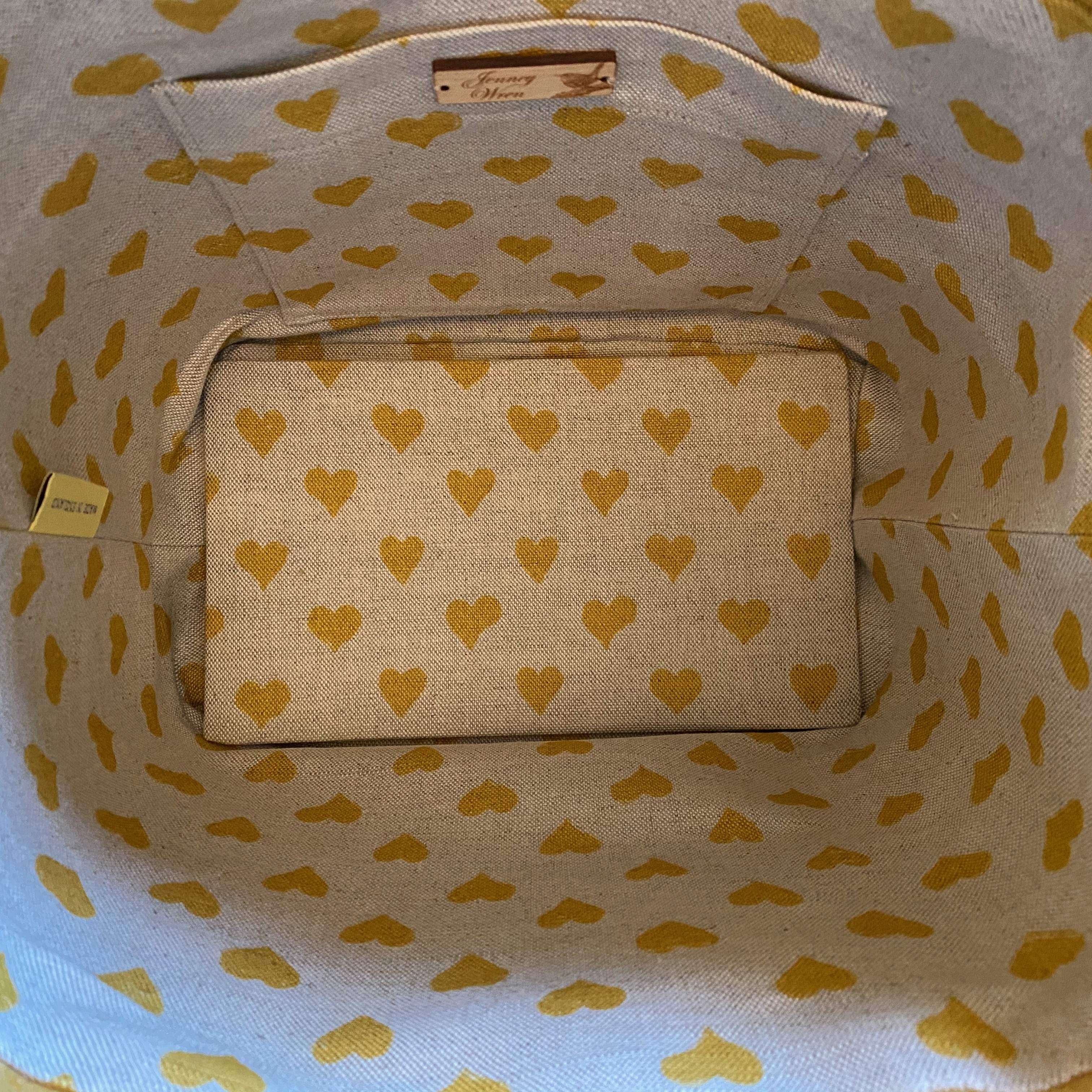 Wool Tote & Hearts Lining