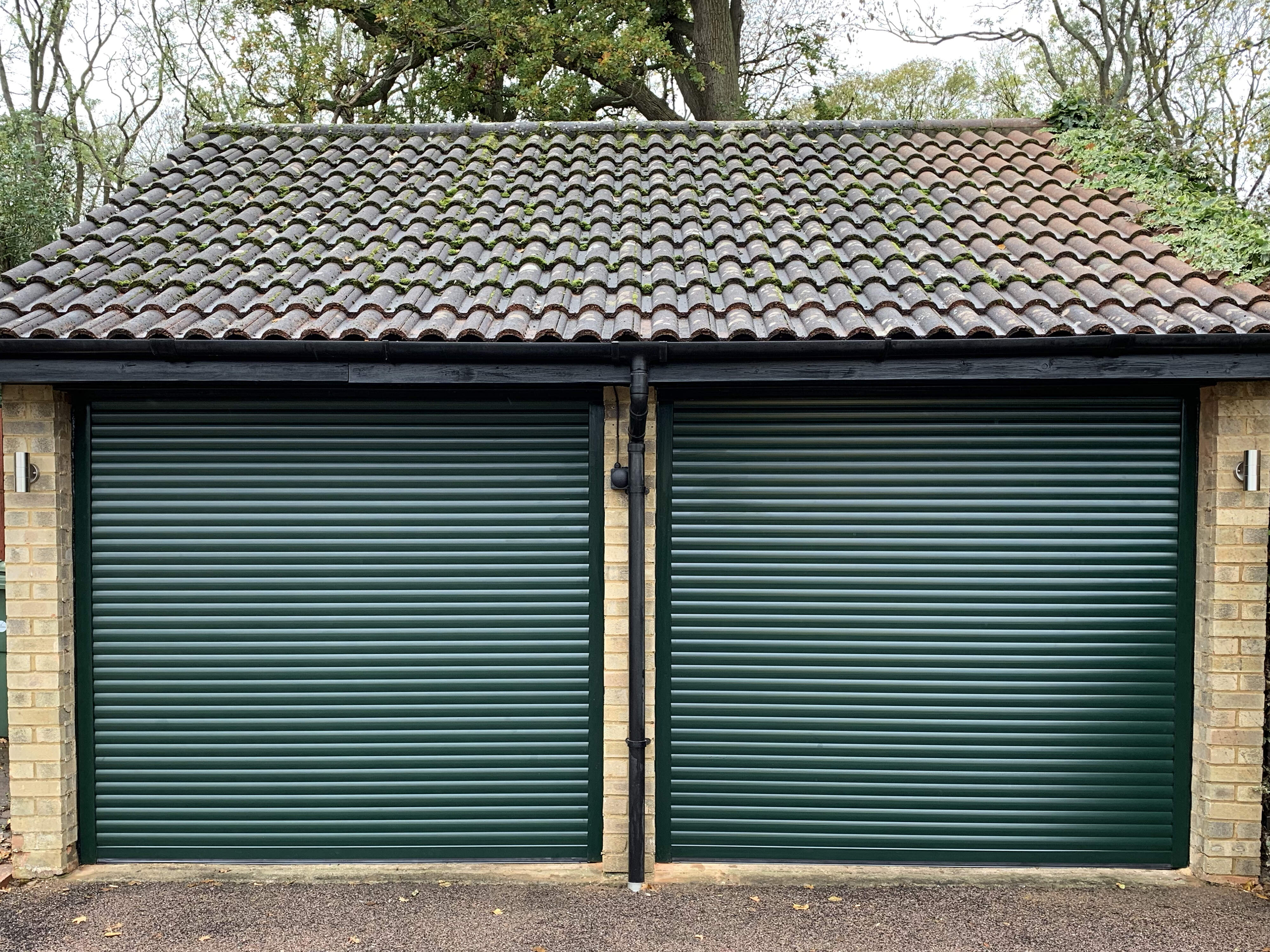Single Insulated 55mm Lath (Fir Green) Roller Shutter Garage Doors.