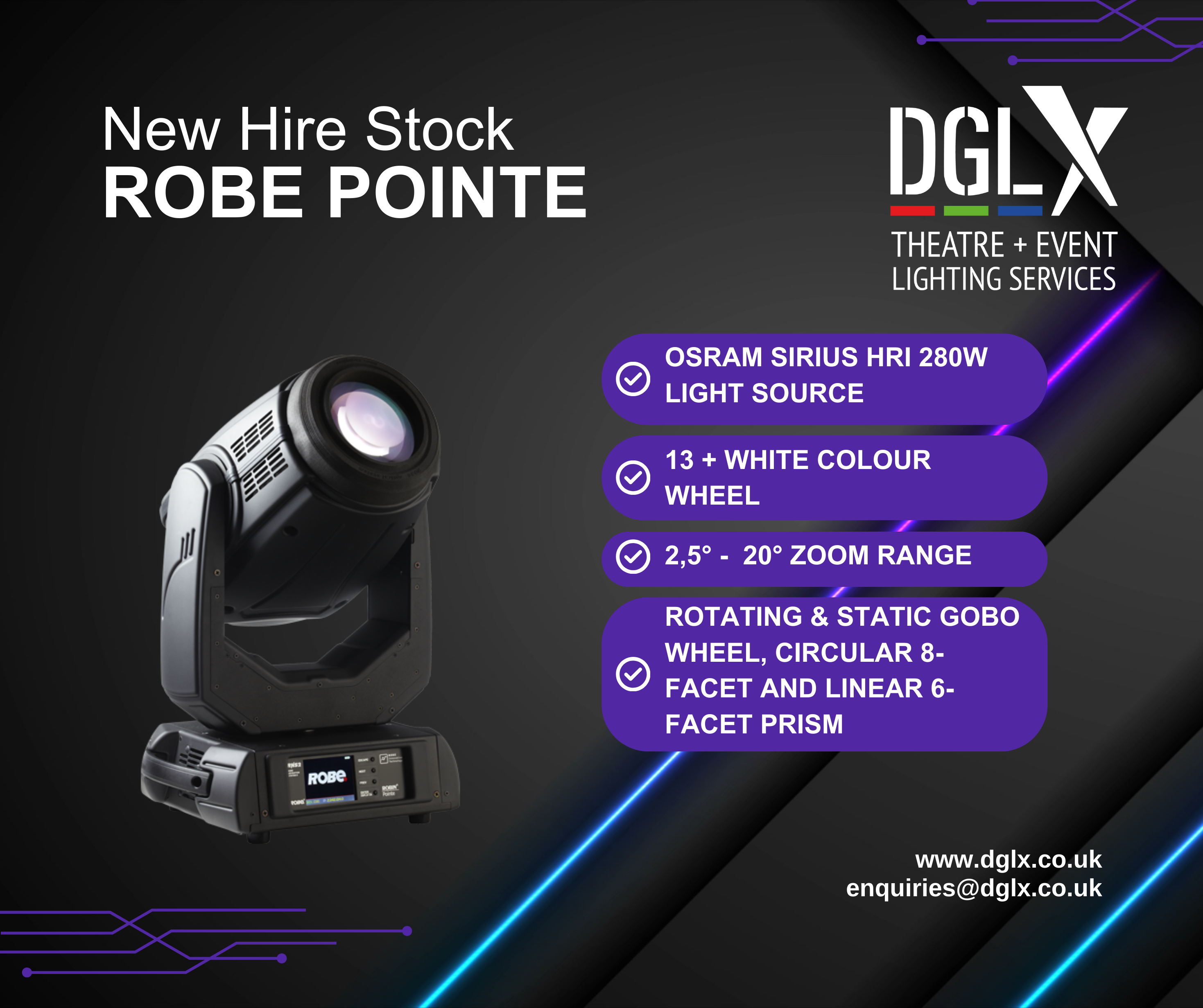 Robe Pointe Now in Hire Stock