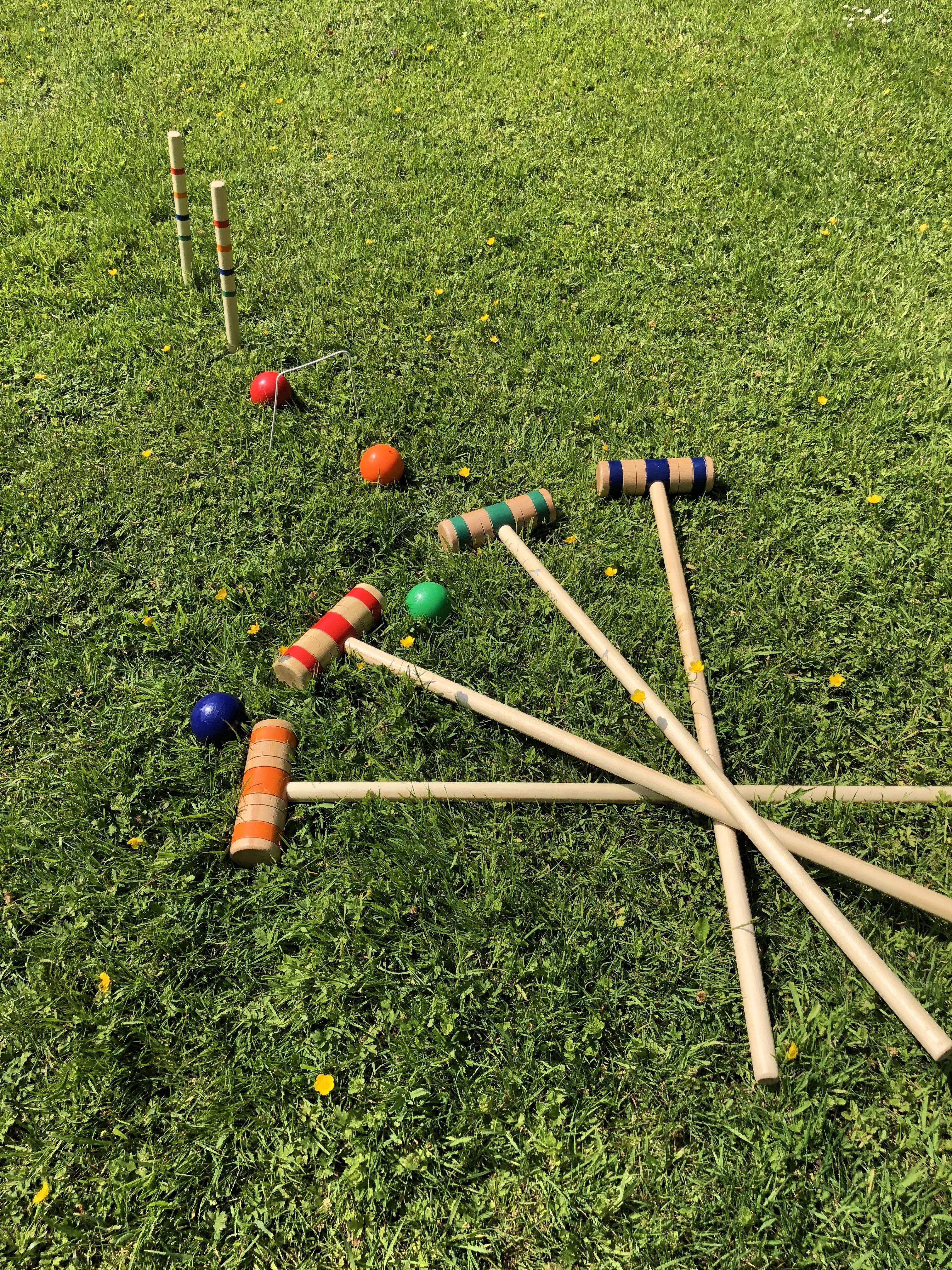Traditional lawn croquet set available for hire