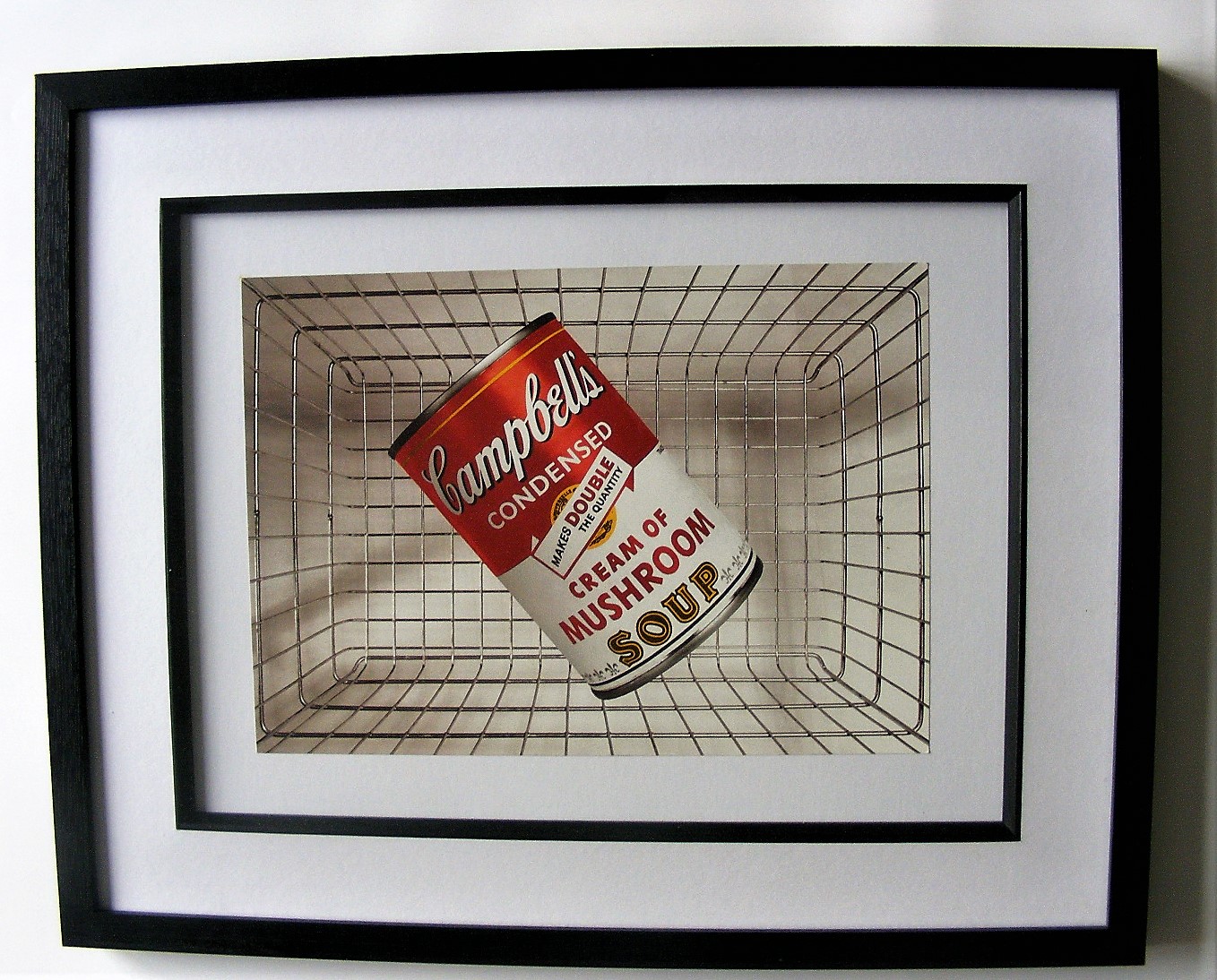 'Soup in a Basket' framed vintage print -  20" X 16"