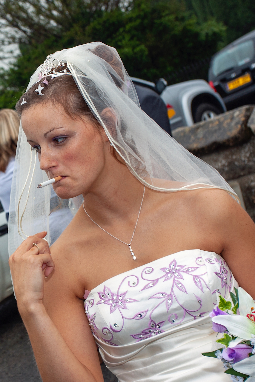 bride with cigarette