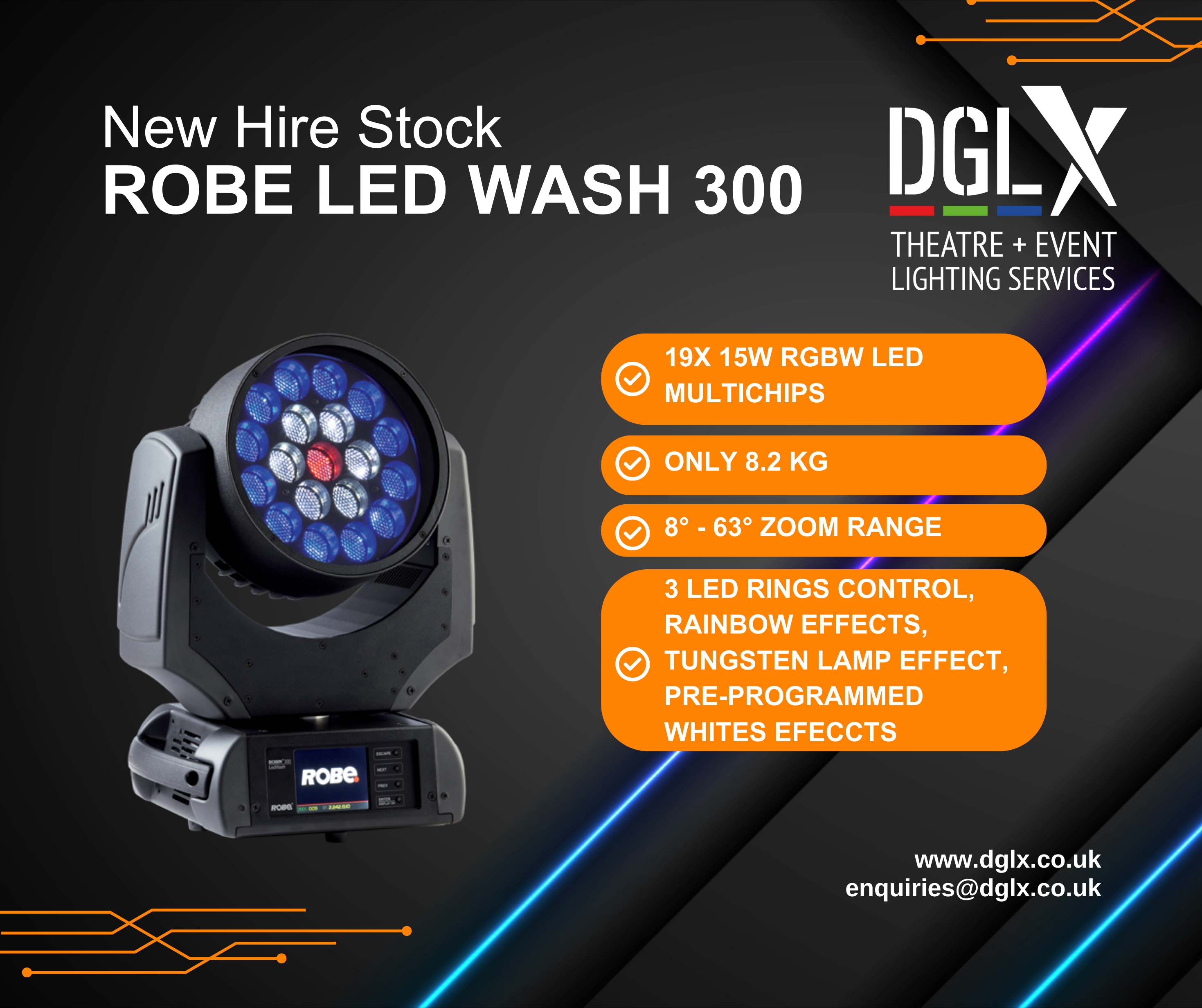 Robe LEDWash 300 Now in Hire Stock