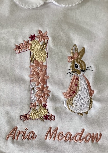 embroidered flopsy rabbit embroidery