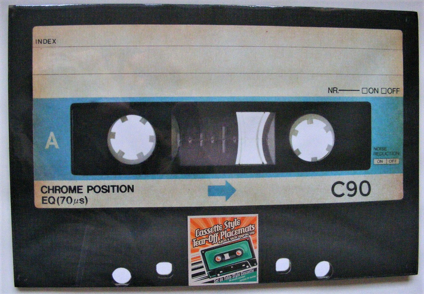 Large C 90 Cassette 24 paper place mats -BLUE