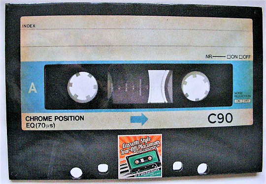 Large vintage C 90 Cassette 17 inch disposable paper place mats - BLUE