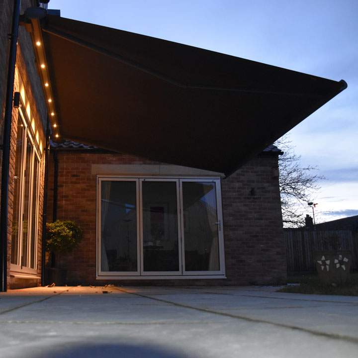 A bright LED awning