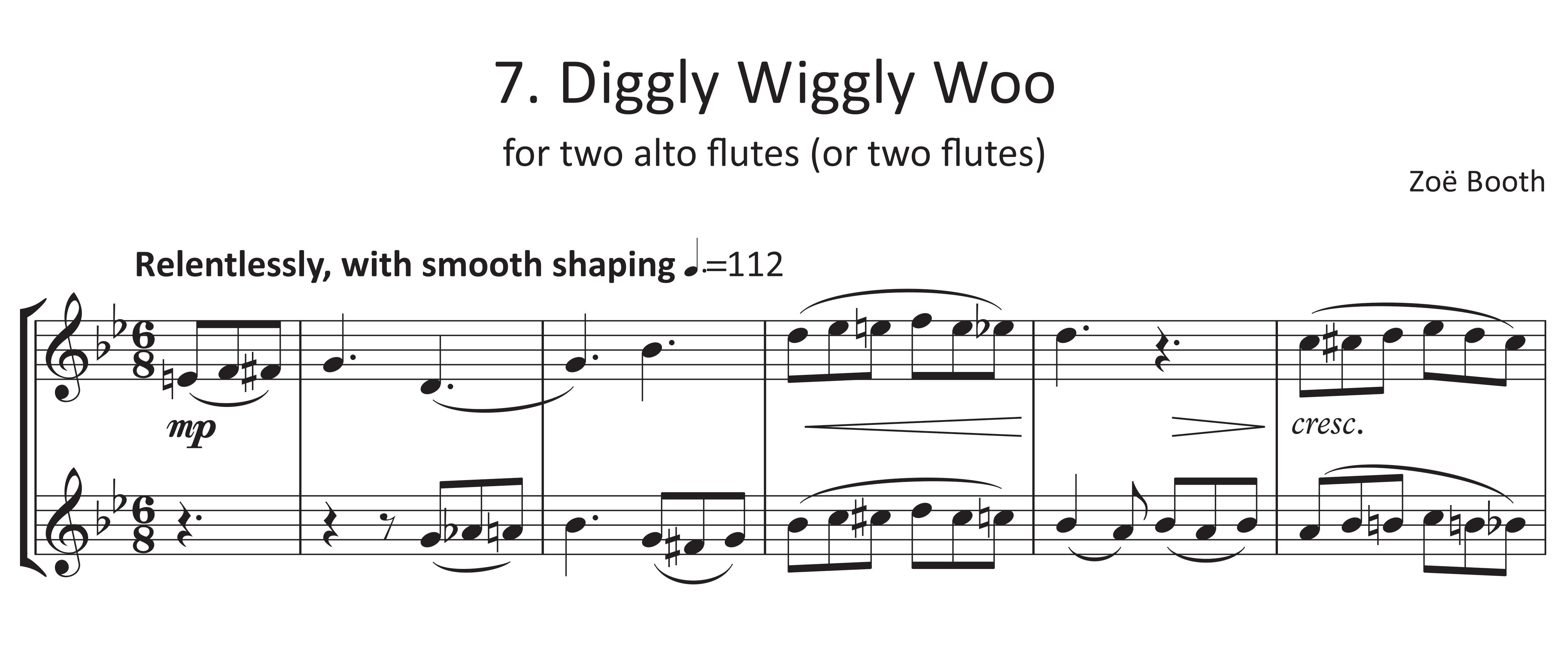 Fifty 50 - Original Pieces for two flutes  by Zoë Booth