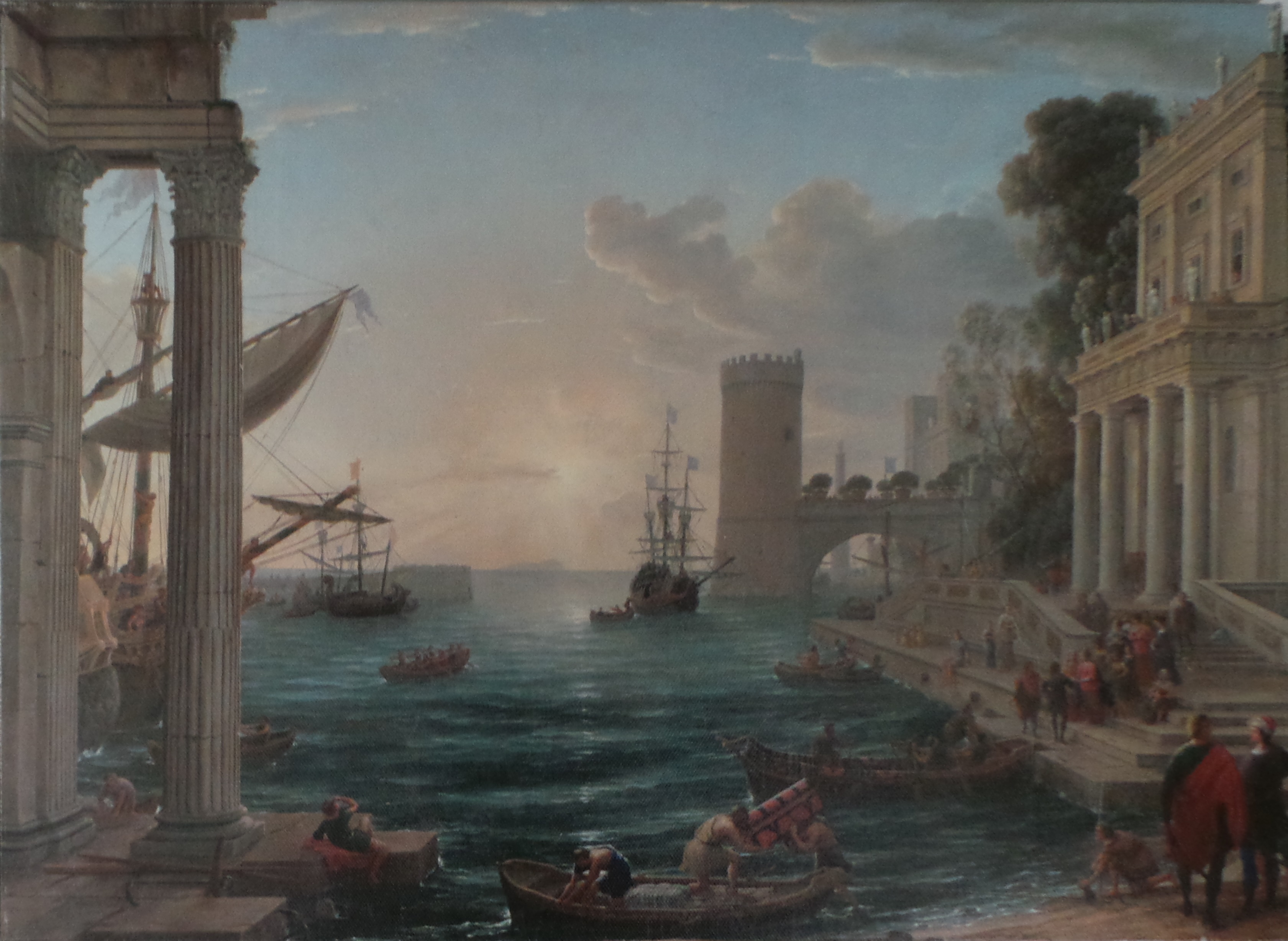 OLD MASTERS.Claude Lorrain - The Embarkation of the Queen of Sheba(1648). UNFRAMED GICLEE PRINT.