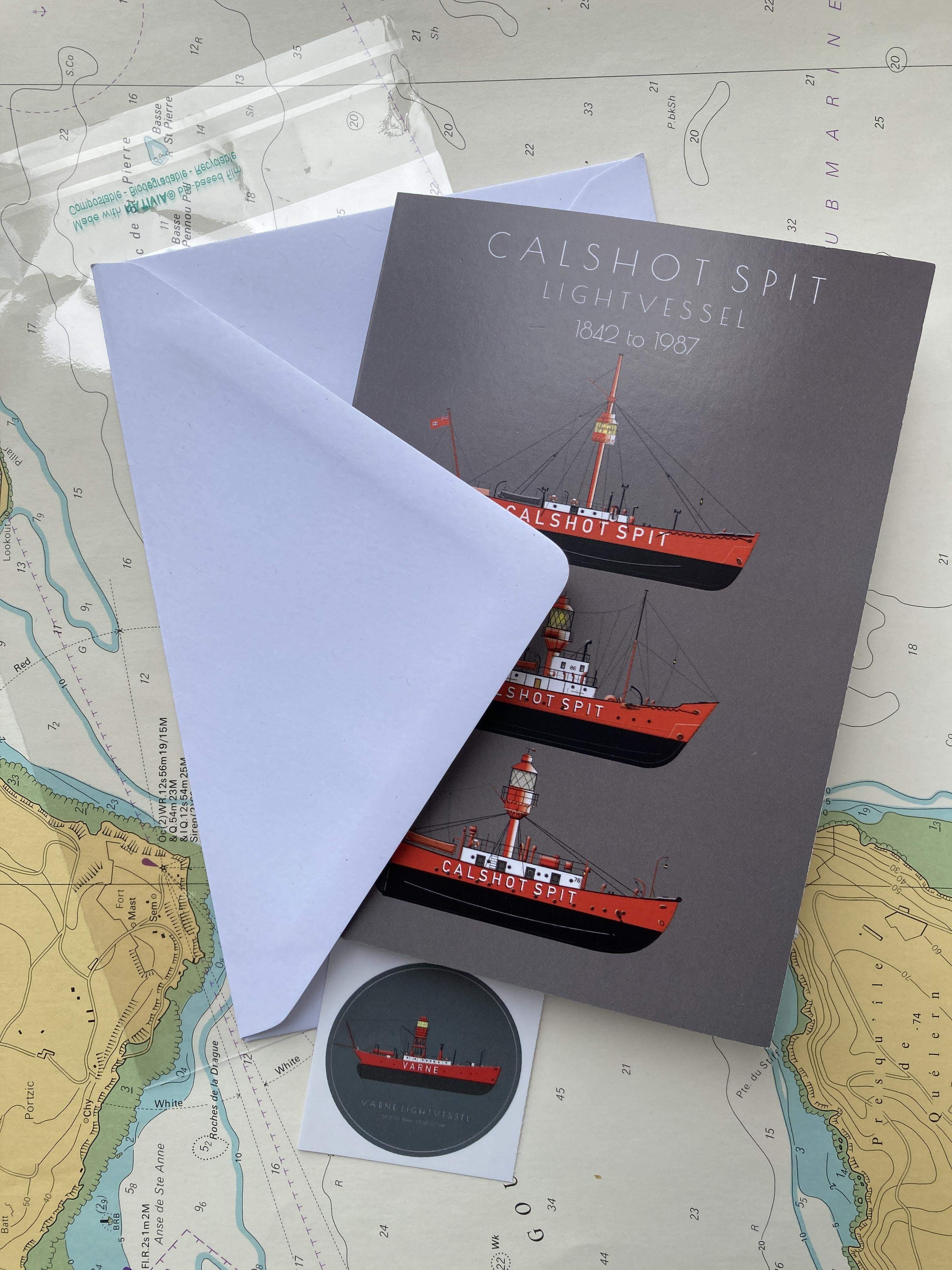 Calshot Spit Lightship - Greetings Card