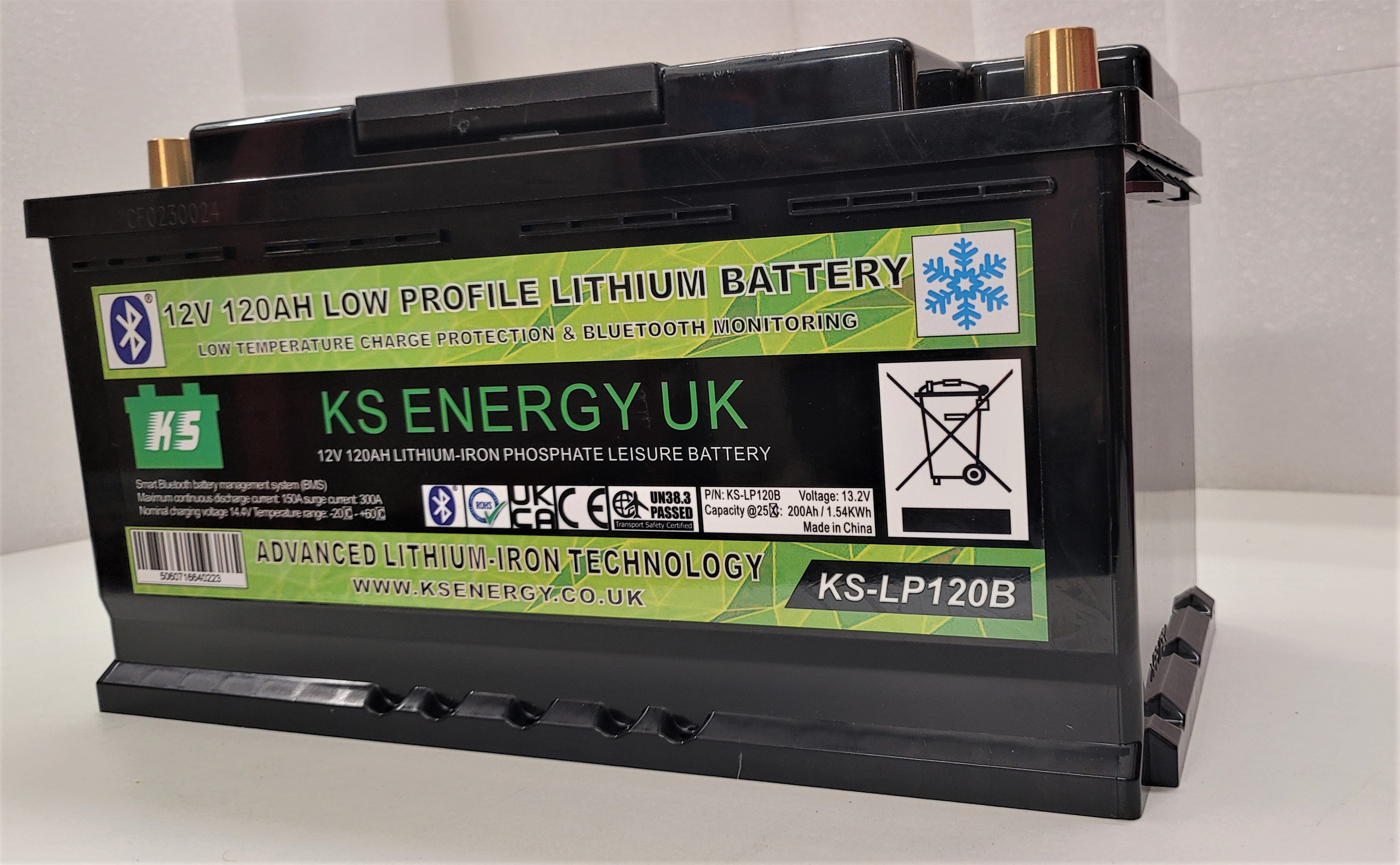 3b KS-LP120B 12v 120AH Low Profile High Power Bluetooth lithium leisure battery