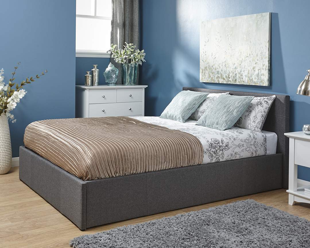 Side Lift FABRIC OTTOMAN BEDSTEAD