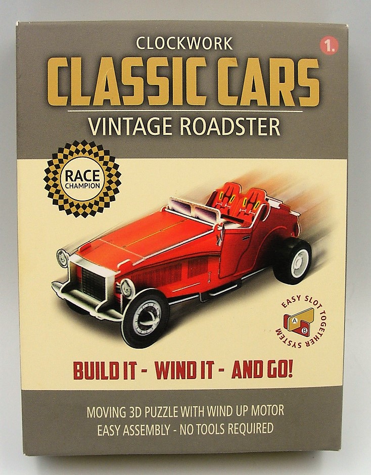Clockwork 3D Classic Cars Build It Wind It And Go - VINTAGE ROADSTER