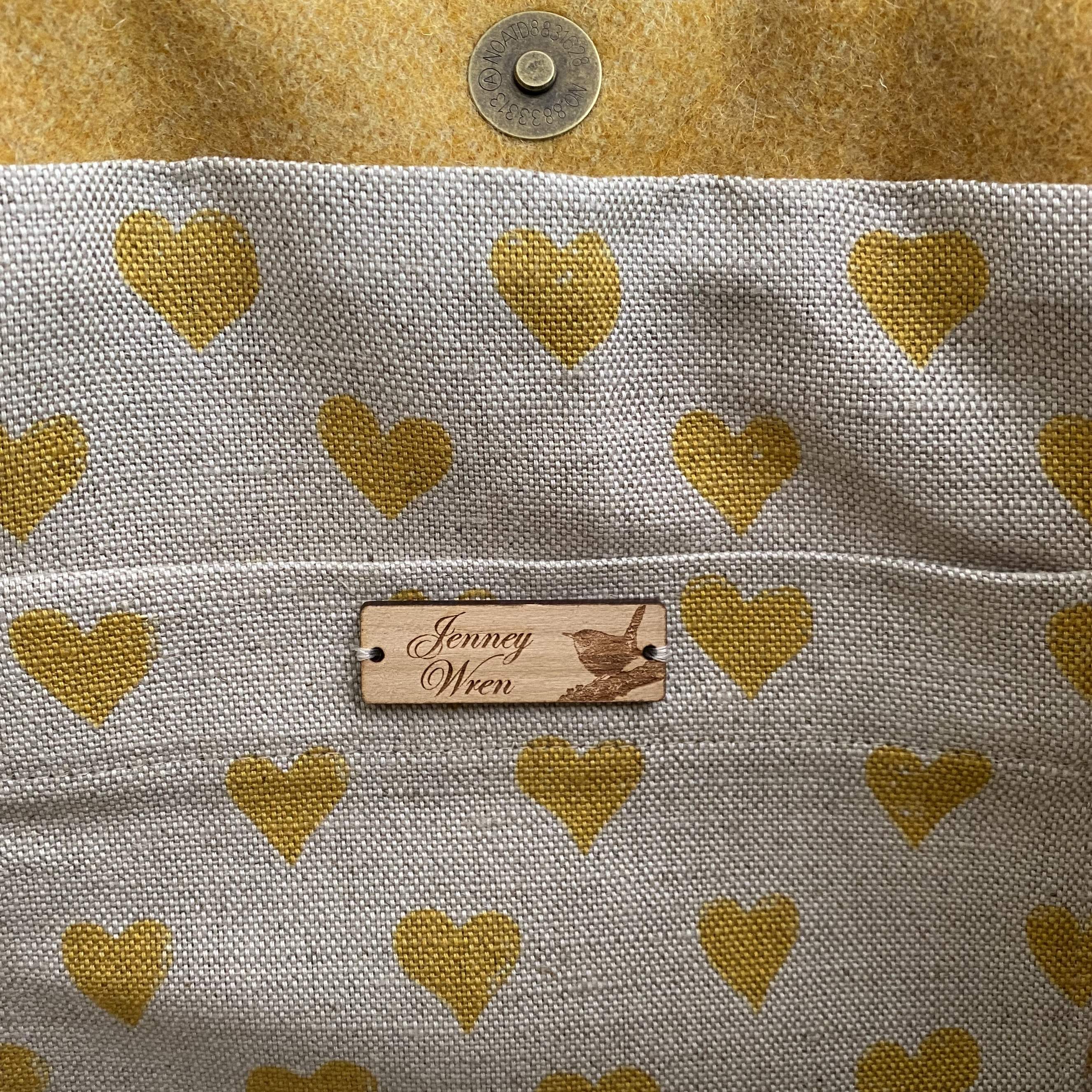 Wool Tote & Hearts Lining
