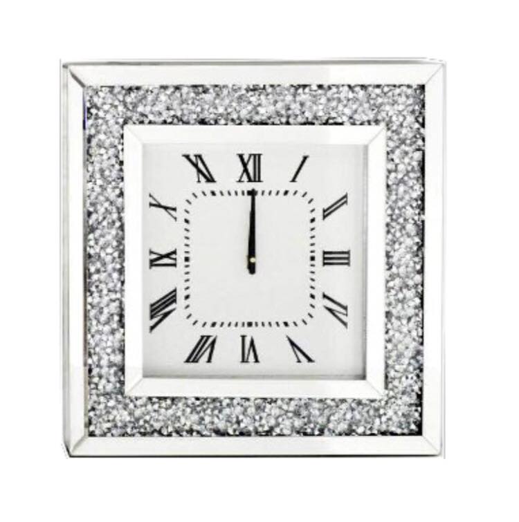 Crushed Crystal - Square Designer Clock