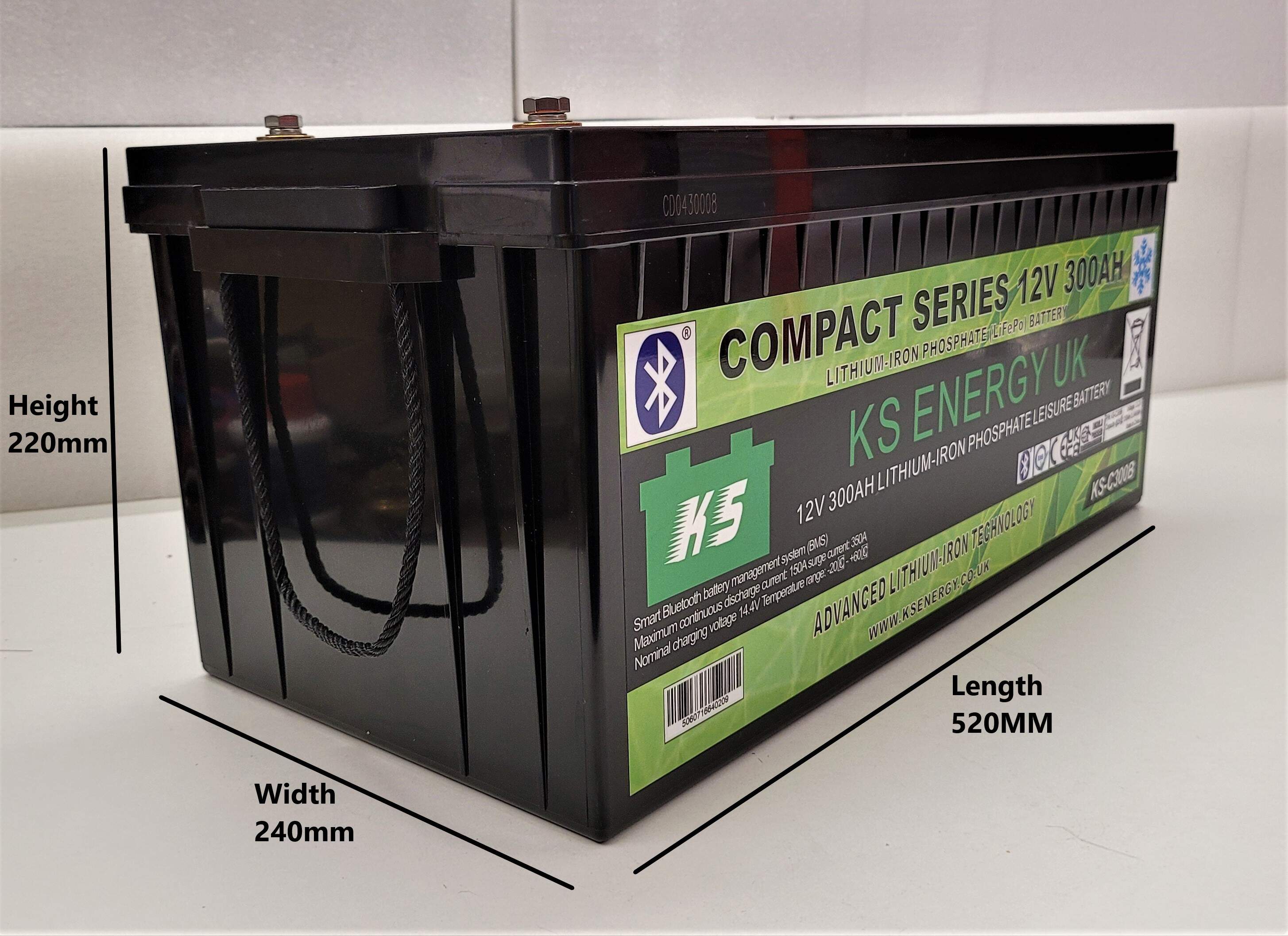 6a): KS-C300B 12v 300AH Compact Series Bluetooth High Power lithium leisure battery