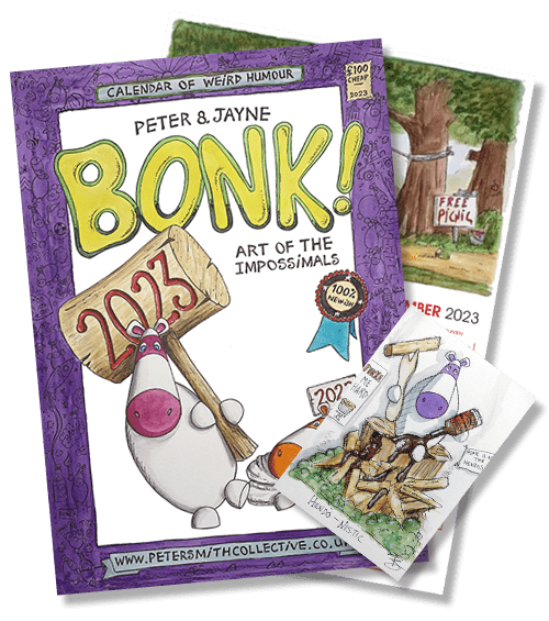 Deluxe Impossimal Calendar 2023 - Bonk! with A5 Watercolour Commission Of Your Choice