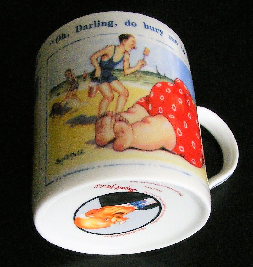 “Oh, darling do bury me in the sand” - McGill Saucy Postcard China Mug and Coaster