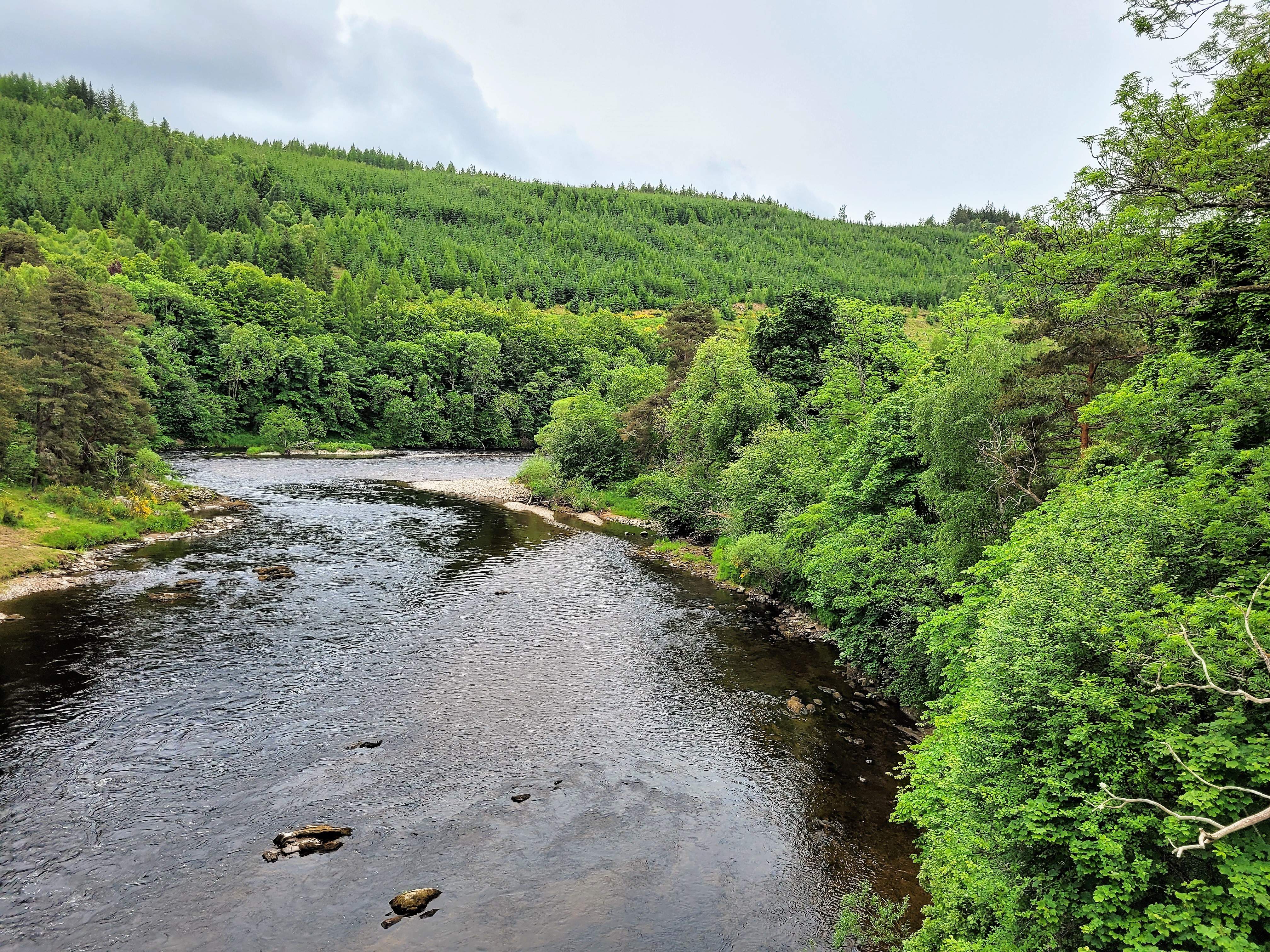 The beautiful River Spey from the bridge in Carron