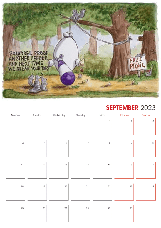 Super Duper Deluxe Boxed Calendar With A3 Original - October