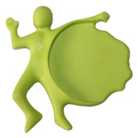 Splat Man! - Silicone Rubber Cup Coaster – LIME GREEN