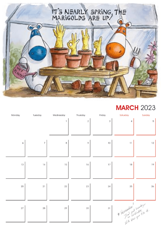 Super Duper Deluxe Boxed Calendar With A3 Original - April