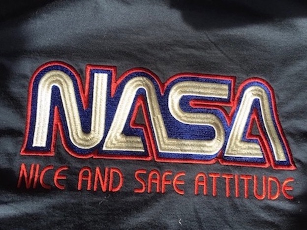 nice and safe attitude nasa embroidery embroidered  hoodys jackets hats t-shirts