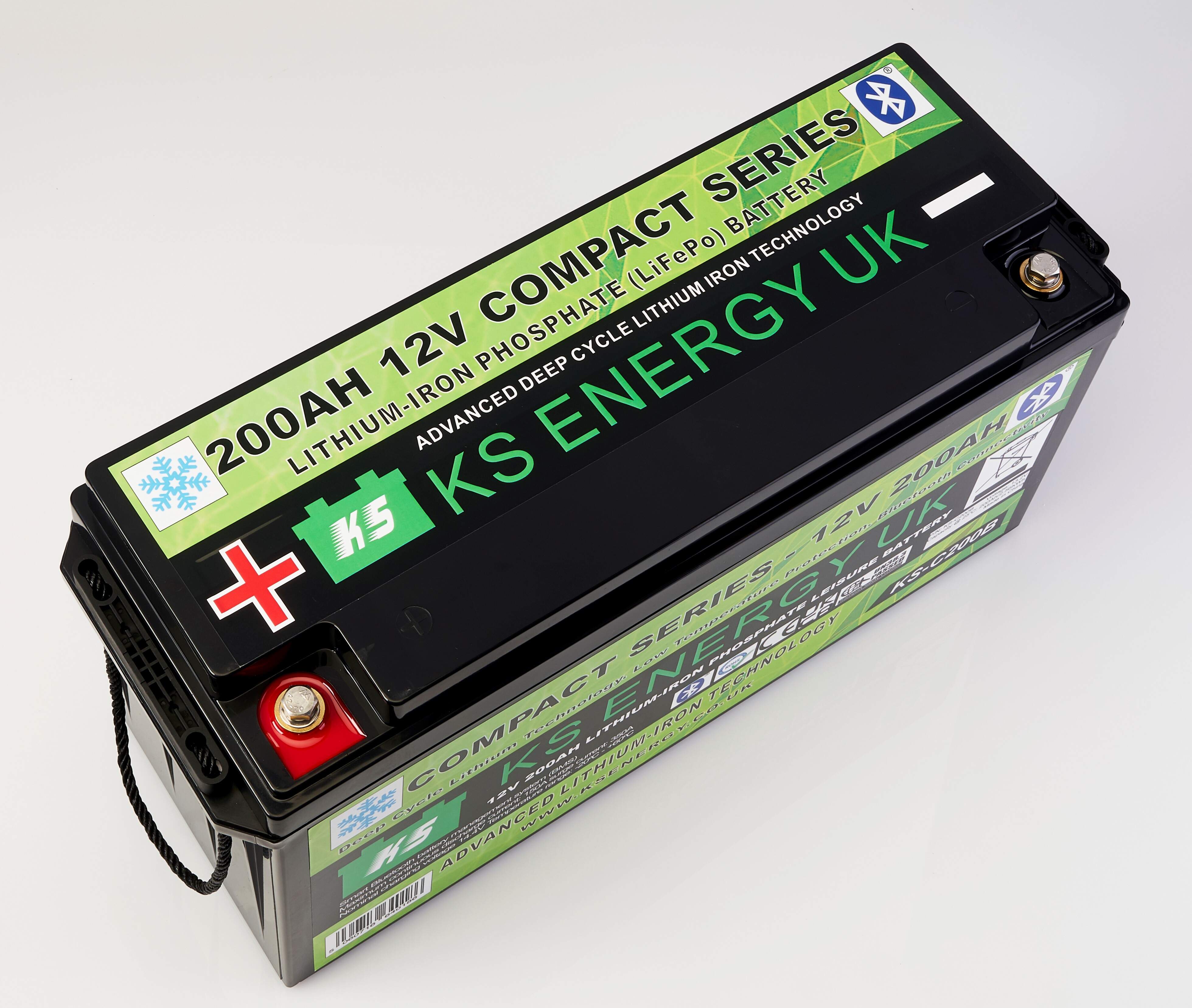 KS Energy 200AH lithium leisure battery top view